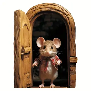 2D Flat, 1pc Mouse Sticker, Mouse Home Decorative Wall Art, Perfect for Home Wall Decor, Bedroom Room Wall Decoration