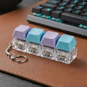 Keyboard Clicker Keychain  4-In-1 Design Ideal for Anxiety Stress Relief Backpack charms car key chains Perfect Gift for Adults