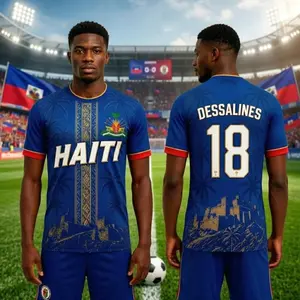 Haiti Soccer Jersey, Unisex Football Shirt, Ayiti Soccer Tee, Quick Dry Sports Top, Haiti Football Team, Round Neck Activewear, Fan Gift CN3