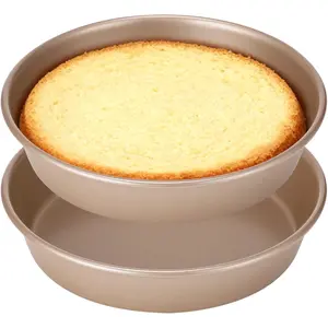 2 count 9 Inch Round Cake Pans Set, Deep Nonstick Cake Pan, 1 MM Thick Baking Pan with 2 inch Deep, Carbon Steel Layer Circle Cake Pan for Pizza, Cake, and  Baking