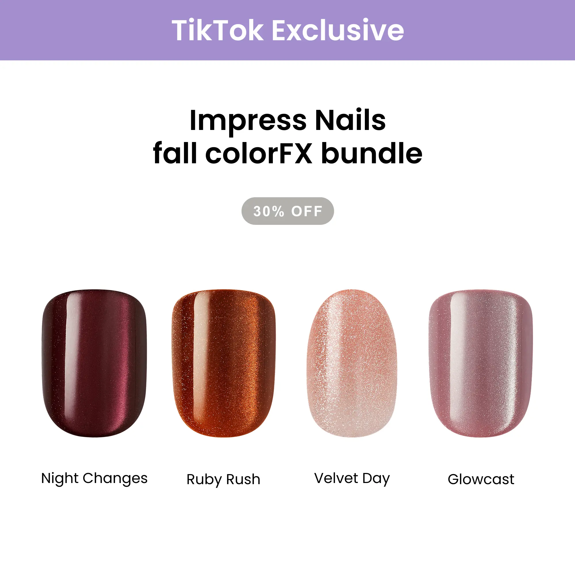 [TikTok Exclusive] colorFX by Impress No Glue Press-On Nails Bundle - Fall colorFX Bundle Collection