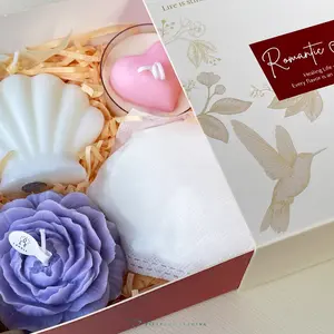 Bloom and Love Gift Box with Bag | Handmade Floral Scented Candles & Home Fragrance Set