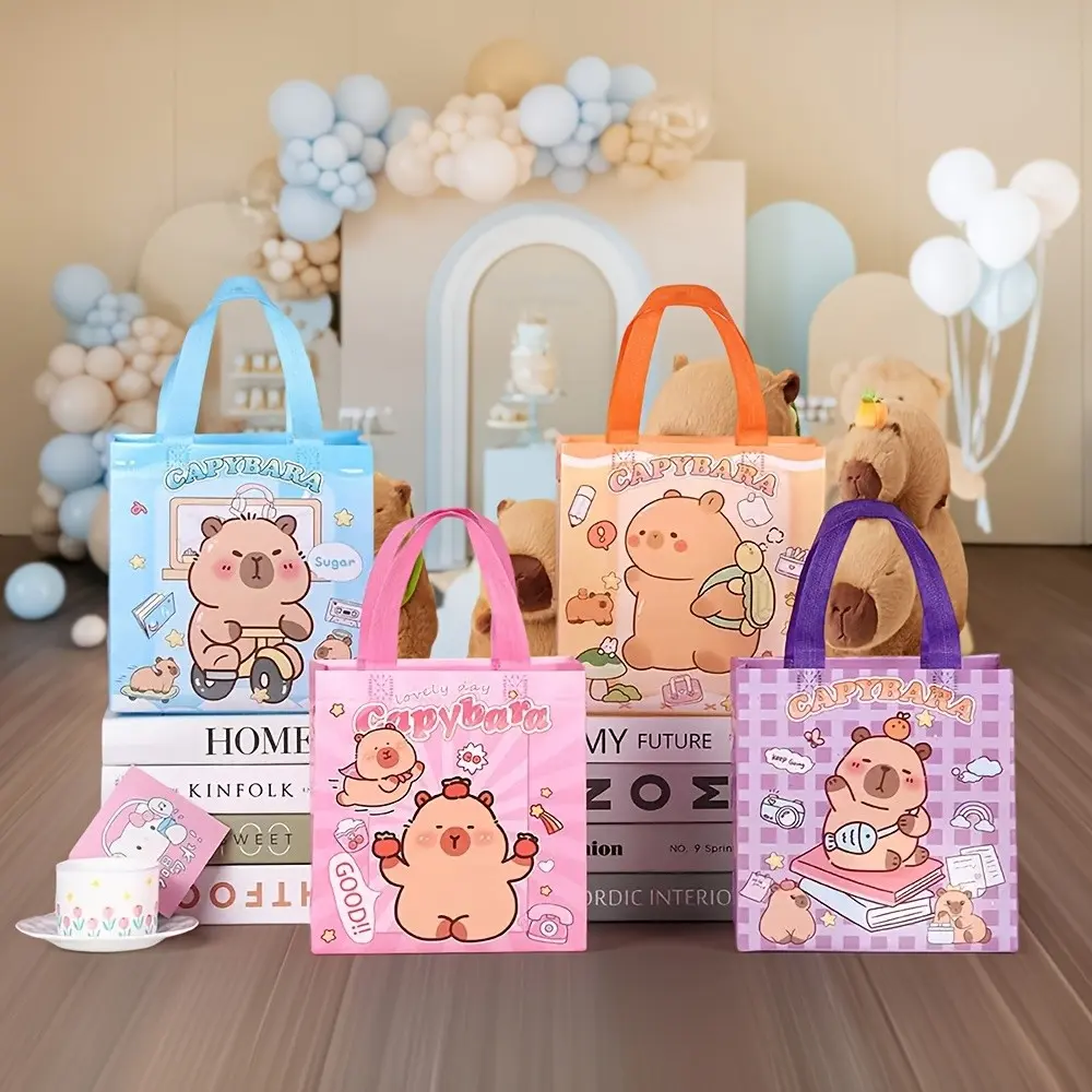 12pcs/24pcs Porcupine Gift Bags with Handles, Reusable Non-Woven Party Bags, Multicolor, Ideal for Birthdays, Weddings, Holidays