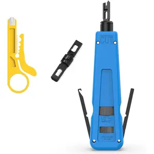 Punch Down Impact Tool with 110 and 66 Blades, Network Wire Cable Cat6/Cat5e Telephone Impact Terminal Insertion Tools