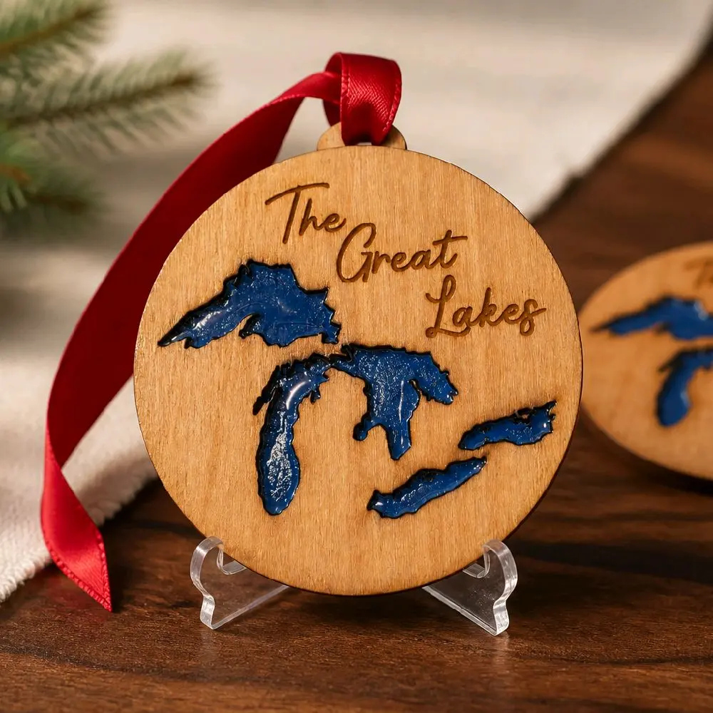 Great Lakes Resin-Filled Christmas Ornament, Festive Holiday Decor for Home Display