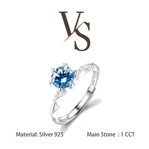 [Venus Jewelry] Synthetic Mossianite 1 CCT Lace Band Design Solid Silver 925 Ring