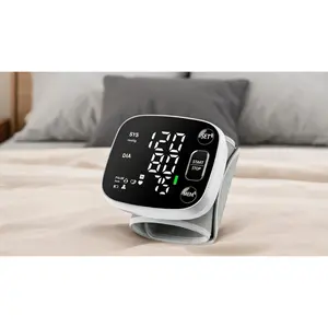 Rechargeable Wrist Blood Pressure Monitor – Home Digital BP Cuff with LED Backlit Display, Voice Announcement, 240 Readings Memory for 2 Users, Includes Portable Storage Case