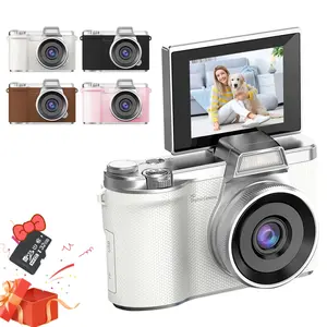 Flip Cover Foldable Digital Camera, 2.4 Inch IPS Screen, 48mp Compact Camera, 8x Zoom, 1080P HD Dual Lens, Rechargeable, Portable Design, Travel Camera