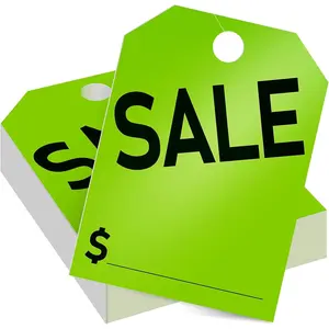 100 Pack  Tags   Sign Dealer Mirror Hang Tags 8.5 x 11.8 Inches for  Rear View Mirror(Green)