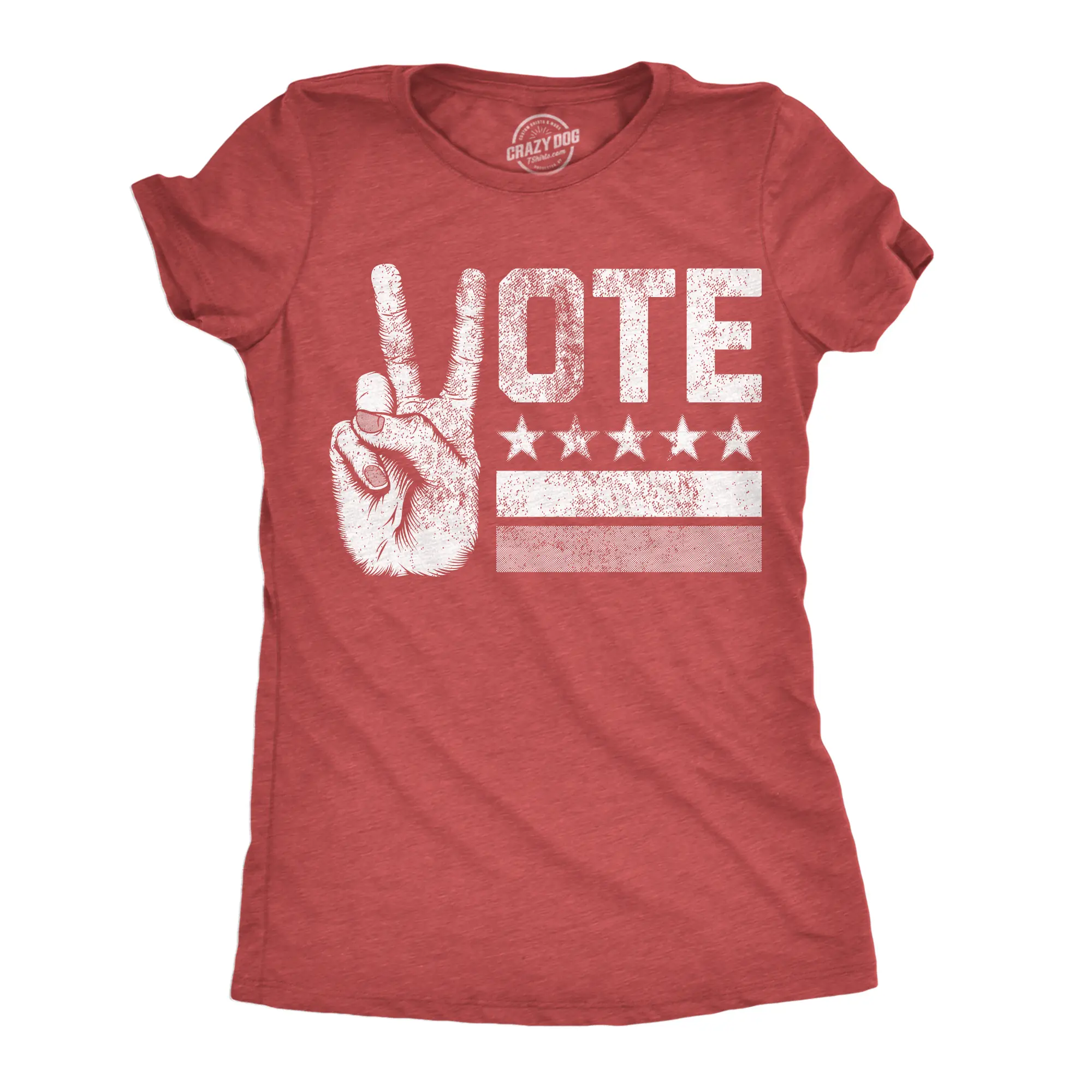 Womens Vote Peace Hand Funny T Shirt Election Graphic Tee for Ladies Funny Womens T Shirts Cute Vintage Fashion Casual Ladies T-Shirt Gift Funny Political Top Women's Novelty Tees Red - Vote