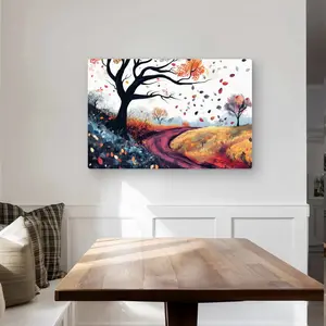 Conscious Sales C1MP2436LN2O7T 24 x 36 in. Blowing Leaves - Purple Metal Print Wall Art for Elegant Home Decor