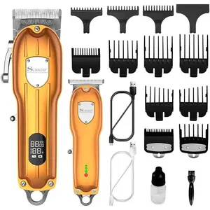 2 in 1 Electric Hair Trimmer Kit, 1 Box Rechargeable Hair Clipper with Limit Combs, Professional Hair Trimmer for Barber Shop & Home Use