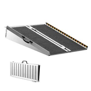 VEVOR Portable Wheelchair Ramp, 2 ft 800 lbs Capacity, Non-Slip Aluminum Folding Threshold Ramp, Foldable Mobility Scooter Ramp Wheel Chair Ramp, Handicap Ramp for Home Steps, Stairs, Doorways, Curbs