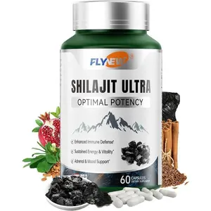 FLYNEW Shilajit Ultra Vitamin Capsules - Optimal Potency Adaptogen, Energy & Stamina Booster, Immune Health Support, Powerful Antioxidants, Daily Vitality Aid, 60 Premium USA-Made Natural Wellness Supplement