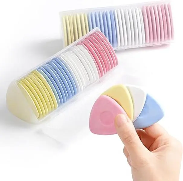 Tailor's Triangle Fabric Chalk Markers - 60pc Set, Precise & Durable for Quilting & Sewing, 4 Colors