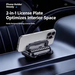 New Two-In-One Car Phone Holder Dashboard Parking Sign Navigation Stand, Temporary Parking Number Plate for Car Interior Use