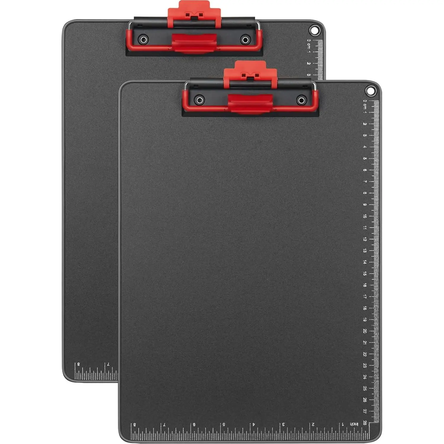 2-Pack A4 Size (12.5x9 in) Clipboards with Pen Holder, Upgraded Black Clip, Aluminum Protection Edge for Classrooms, Coaches