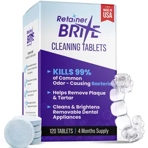 Retainer Brite – Cleaner Tablets for Retainers, Invisalign, Mouth & Night Guards | 120 Tablets (4-Month Supply, Made in USA)