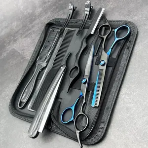 Professional Hair Styling Tool Set, 1 Set Hair Thinning Scissors & Hair Cutting Comb & Hair Clips & Storage Bag, Hair Styling Accessories for Salon & Barber Shop, Heatless Hair Cutting Kits, Haircut Kits
