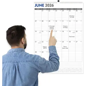 Large Wall Calendar 2026-2027, 22"x15" Vertical Wall Calendar 2026, Jun. 2026 to Dec. 2027, 19-Month Paper  Planner Wall with Julian Date for Office  Planning & Organizing