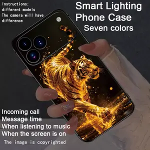 Colorful Intelligent Voice Controlled Luminous, Lights Phone Case Casing Compatible For iPhone17Air/17Pro/17promax/16promax/15promax/14promax - Luminous Technology