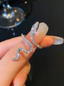 Rhinestone Snake Design Wrap Ring for Women - Fashion Accessory