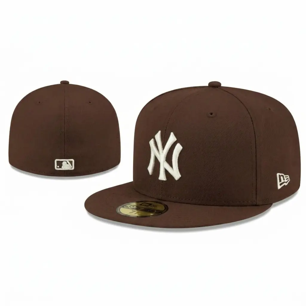Premium NY Letter Fitted Baseball Cap – Embroidered Flat Brim Hat for Everyday Streetwear