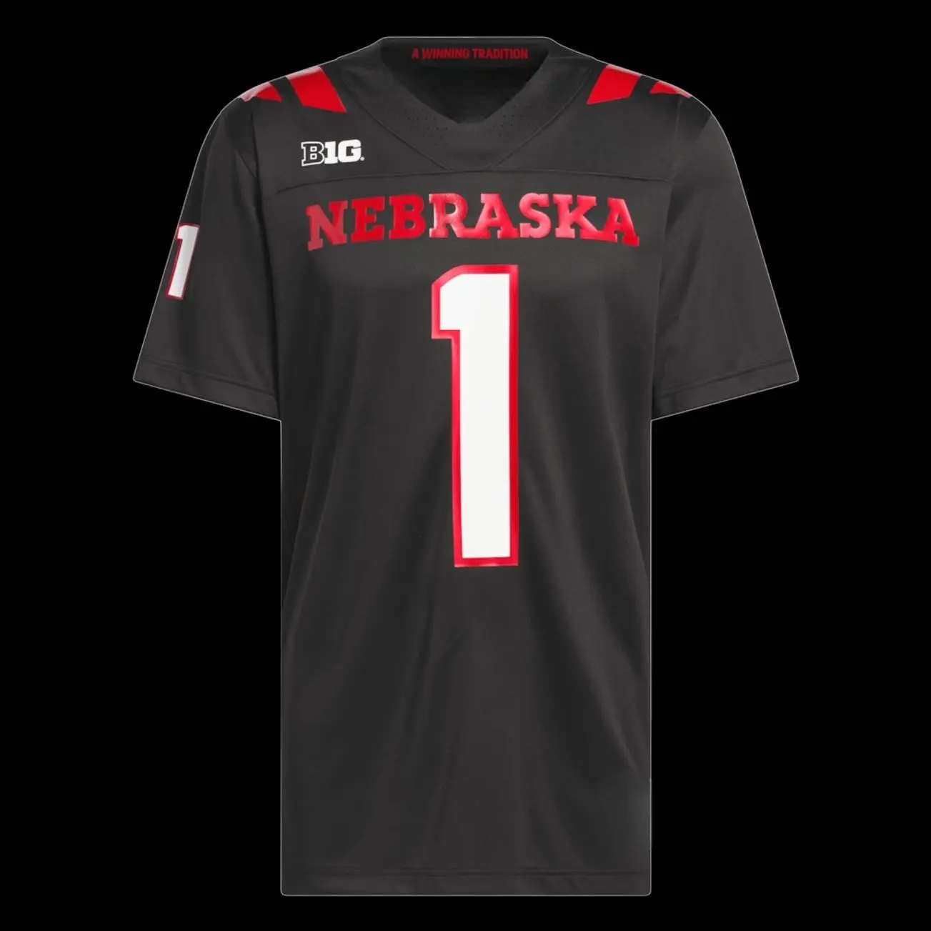 Unisex Football College #1 Nebraska Huskers Our Red Burns Brighter Premier Strategy Jersey - Black