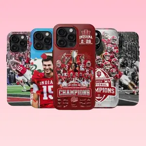 Indiana Football Championship, Red Team Collage Fan ArtSuitable for iPhone 17-11 Pro Max/Plus and  Samsung Galaxy S23-25