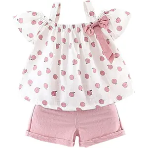 Toddler Baby Girls Summer Clothes Outfits Ruffle Camisole Spot Dot Tops and Casual Shorts Newborn Girl Clothing