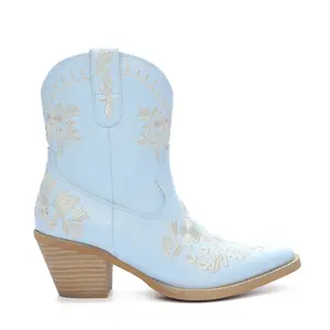 Caroline western floral stitches bootie