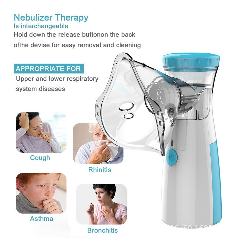 Portable Handheld Mesh Nebulizer - Electric Ultrasonic Atomizer for Adults & Kids, Efficient Handheld Mesh Nebulizer Machine for Home & Travel