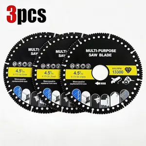 3PCS 4.5"Multi-Material Cutting Blades -Dry Cut Metal, Tile,Stone & Plastic -Angle GrinderSaw Blades for Alloy, Cast lron & Marble (115mm)Tool Accessories,Cut Off Wheel with 5000+ Cuts for Rebar, Steel, Iron and INOX diamond polishing pad disco decorte