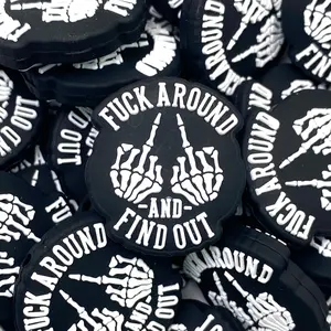 1pc Fuck Around and Find Out Silicone Focal Beads - Funny Saying DIY Craft Supplies with Skeleton Humor Beads