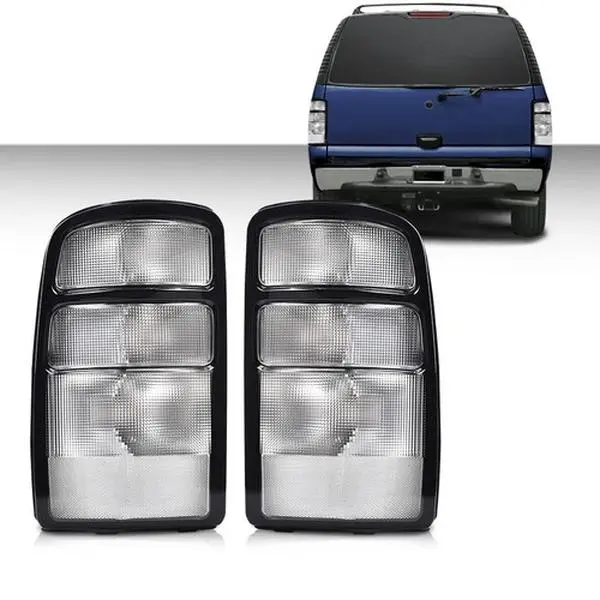 G-PLUS Tail Lights RARE! All CLEAR Euro Rear Tail Light Fit For 00-06 Chevy Suburban Tahoe