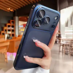 Electroplated Transparent Matte Protective Phone Case for iPhone 17/17 Air/16 Pro Max/15/14 Plus/13/12/11 Pro Max, Lens Protection, Original Feel