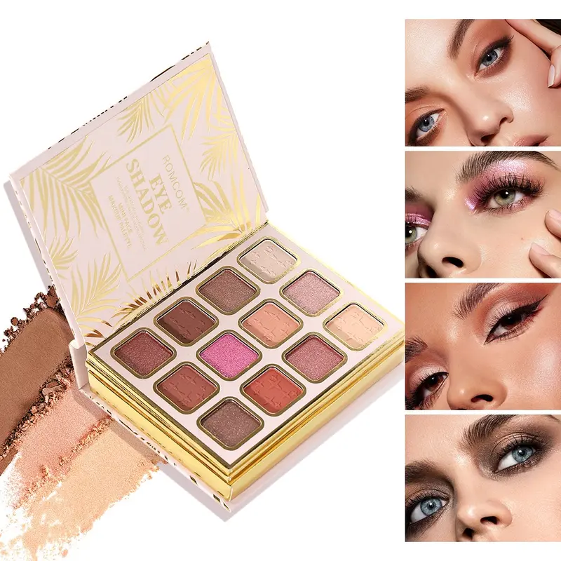 Mini 3-Layer Face Makeup Multi Palette Set, Book-Style 3-in-1 Cosmetic Kit with Eyeshadow, Blush & Lip Gloss, Portable Gift Box