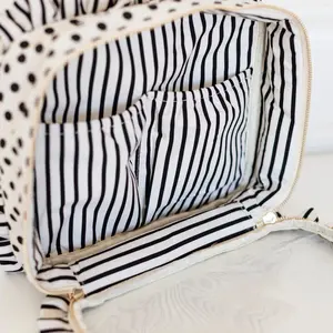 Ruffle Nylon Jet Setter Cosmetic Bag Polka Dot