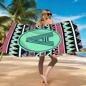 Bohemian-Style Beach Towel Features An A-Z Print, Is Lightweight and Sand-Resistant, and Is Soft and Breathable. Perfect for Patios, Gardens, Pools, and Camping, It Showcases A Stylish and Soft Pastel Color Scheme.