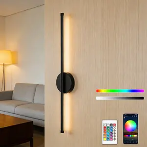 Modern LED Rechargeable Wall Lamp, LED Mood Light, RGB Remote Control APP Compatible, Wireless Installation, Adjustable Lights, 50cm, Ideal for Bedroom Living Room Office Hallway Decor