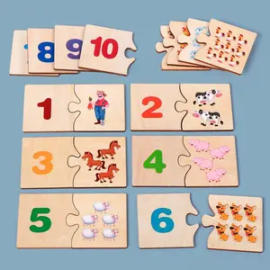 Number Pairing Toy, 1 Set Wooden Number Matching Game Toy for Boy & Girl, Educational Math Toy for Kids, Early Education Montessori Toy, Number Counting Blocks, Math Learning Tools