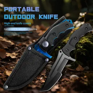 Portable Outdoor Knife Tool: Your Ultimate Adventure Companion Non-slip handle, finely processed steel strip, with protective cover. Suitable for outdoor jungle, camping hiking