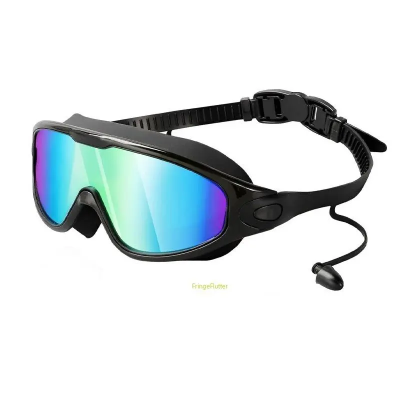 Anti-Fog Swim Goggles with UV Protection, Wide View No Leak Swimming Goggles for Men Women Kids, Adjustable Comfortable Swim Glasses with Ear Plugs, Ideal for Pool Beach Training Water Sports Summer Vibes