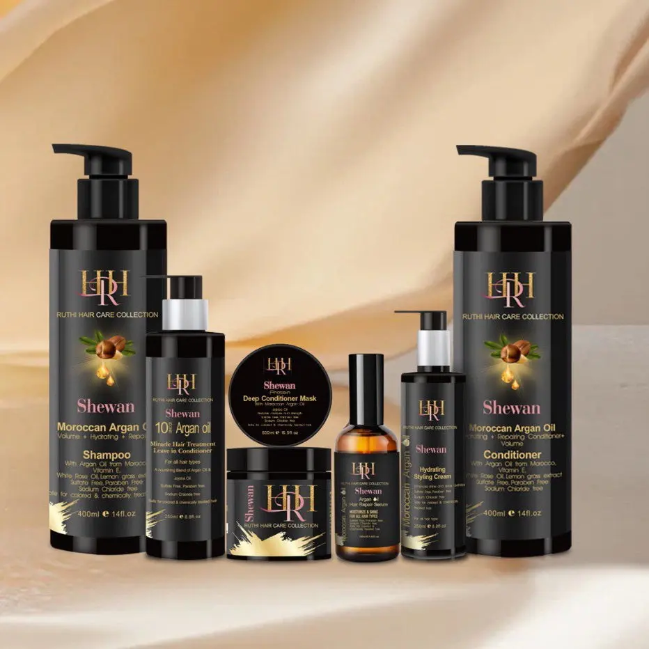 Shewan Moroccan Argan Oil 6 count Full Package Hair Treatment Line (Volumizing)
