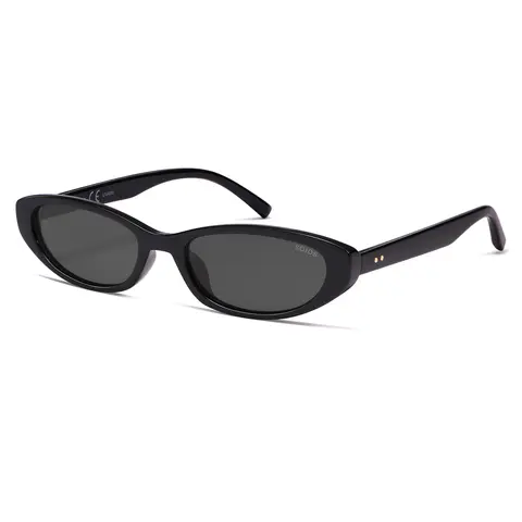 SOJOS Trendy Oval Cat Eye Polarized Sunglasses Womens Mens, 80s 90s Retro Small Thin Y2K Sunnies