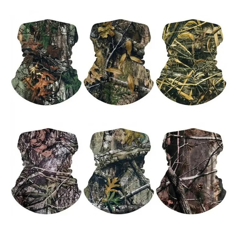 Yeomoo 6pcs Camo Face Mask Bandana for Men Women, Breathable Seamless Moisture Wicking Versatile Neck Gaiter