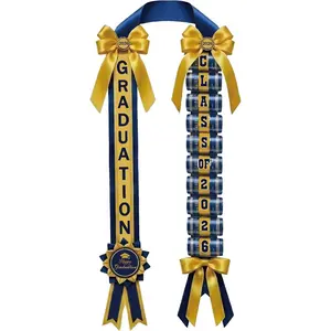 Graduation Money Lei Class of 2026 - Double Braided Ribbon Leis with Cash Holder for High School College Student