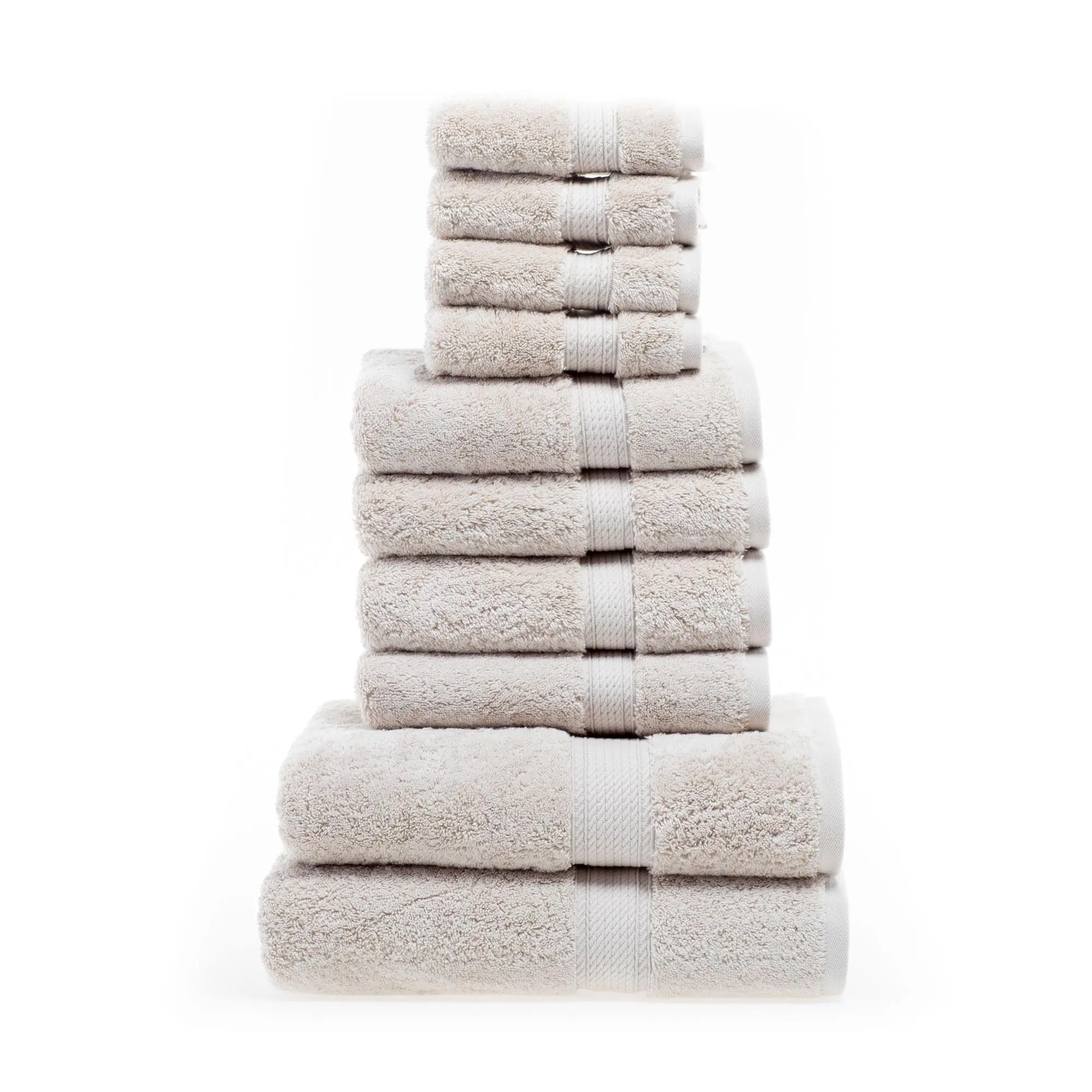 Superior Madison Egyptian Cotton Pile Plush 10-Piece Towel Set Superior Madison Egyptian Cotton Pile Plush 10-Piece Towel Set