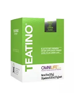 OML Teatino Natural Tea and Lemon Flavor Net Wt 7.9oz 225g | box with 30 packets of 0.26oz 7.5g each