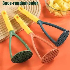 3-Piece Random Color Potato Masher, Manual Kitchen Tool, Non-Stick Material, Ideal for Potatoes, Pumpkins, Baby Food, Avocado Puree